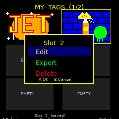 Pocket Tag export edit delete menu